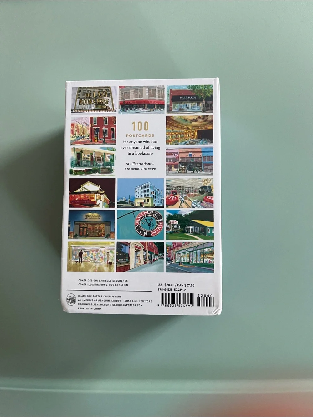 Illustrated Bookstore Postcard Set - Green